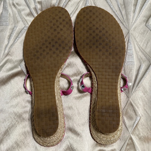 Cole Haan Leather Pink with Rhinestone Espadrille Sandals   Size 10 - Picture 2 of 3
